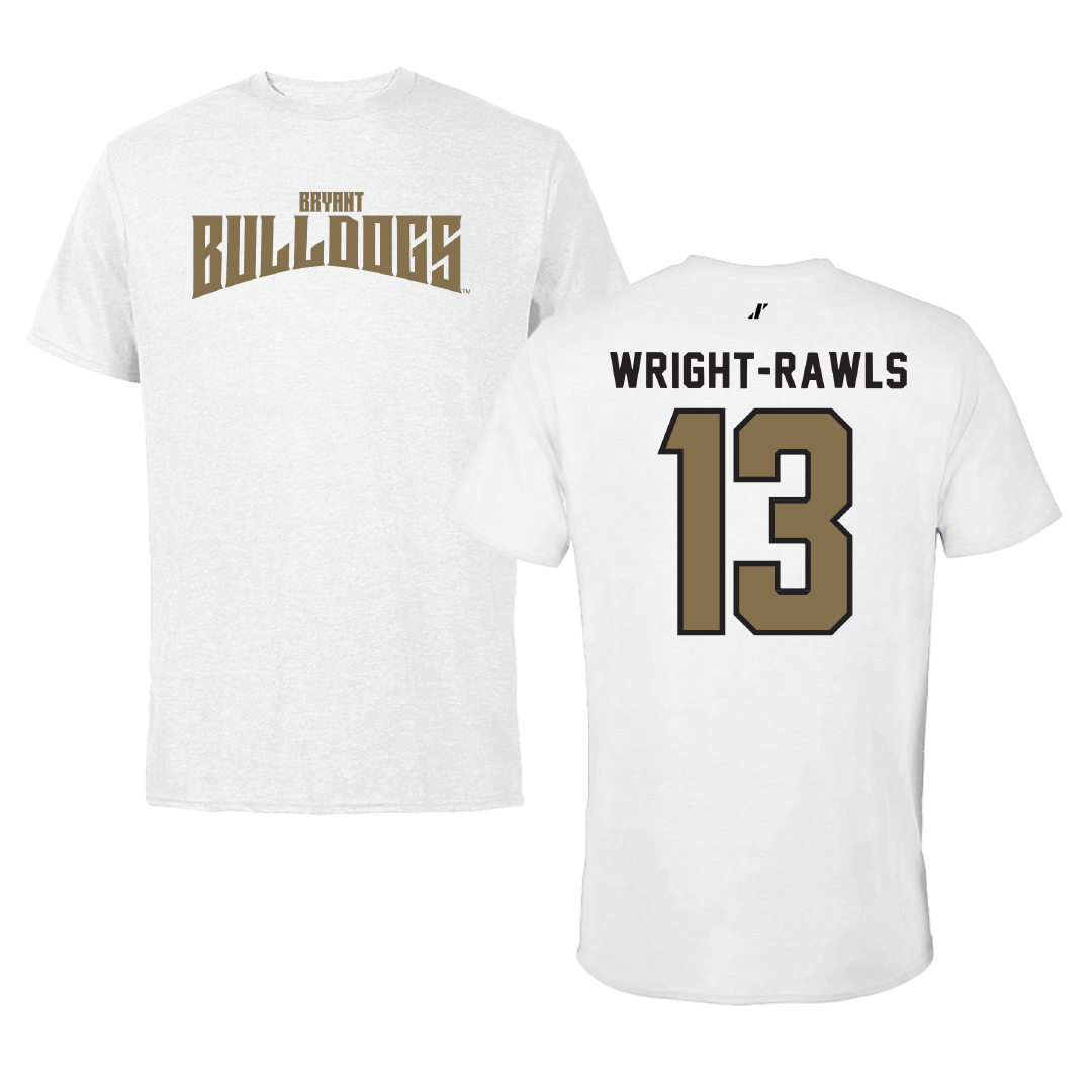 Bryant University Football White Classic Tee - #13 Taylor Wright-Rawls