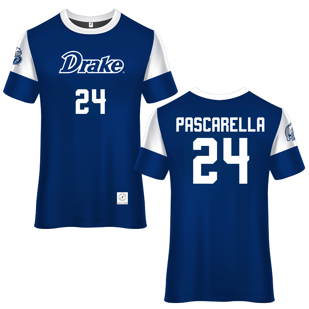 Drake University Blue Soccer Jersey - #24 Jordan Pascarella