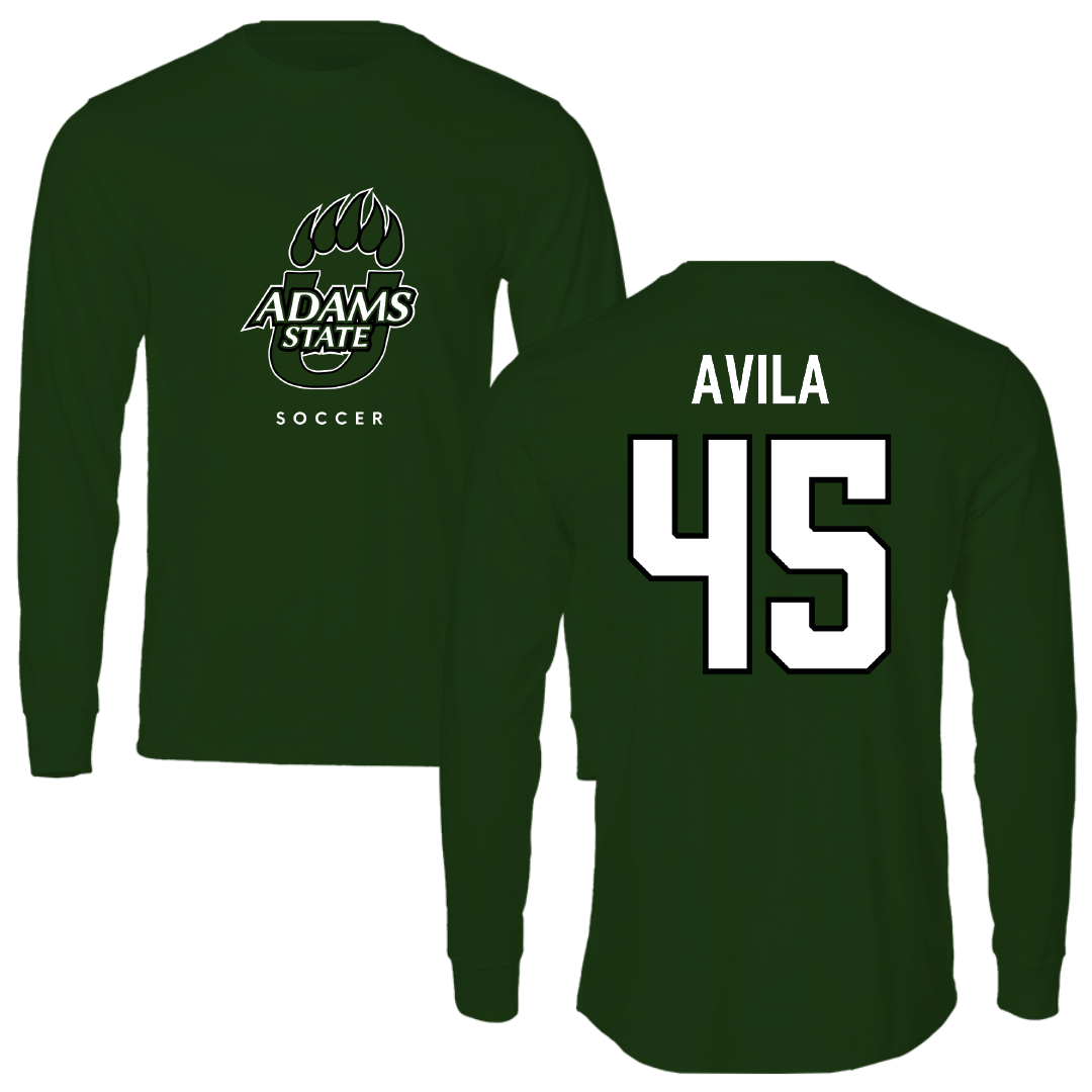 Adams State University Soccer Forest Green Long Sleeve - #45 Caleb Avila