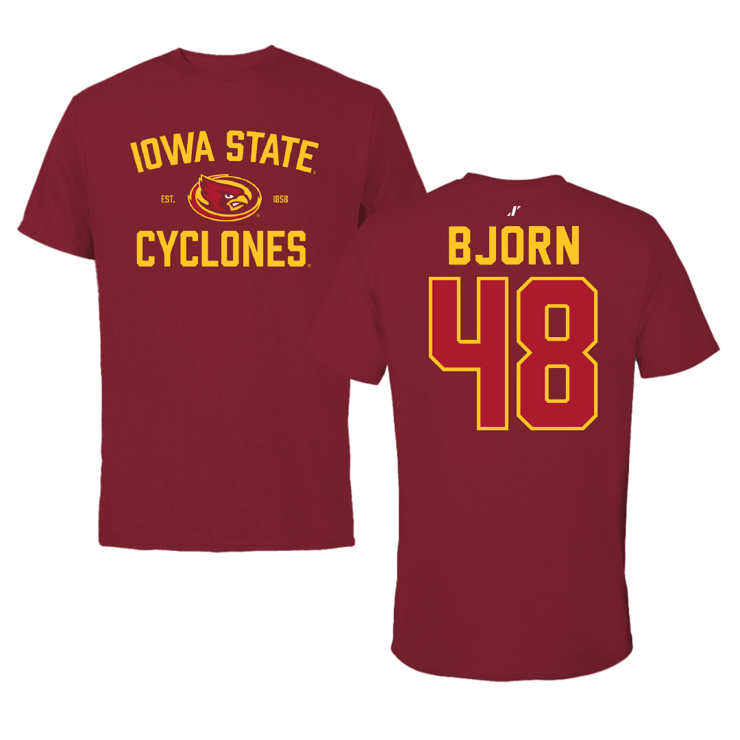 Iowa State University Football Cardinal General Tee - #48 Jack Bjorn