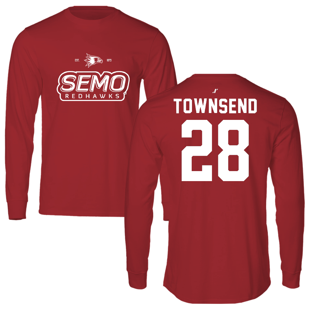 Southeast Missouri State University Football Canvas Red General Long Sleeve - #28 Amare Townsend