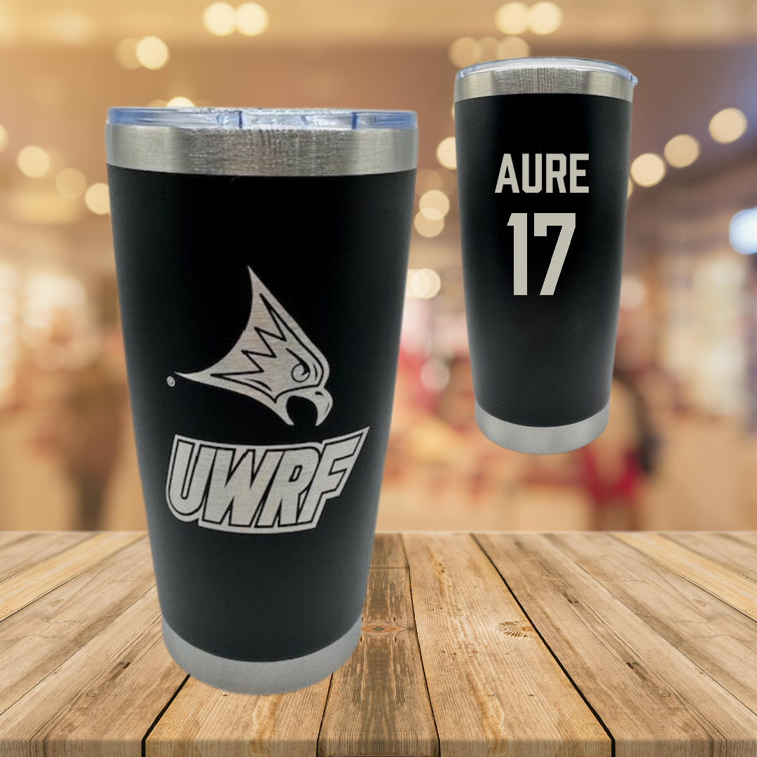 University of Wisconsin-River Falls Ice Hockey Black Stainless Steel Tumbler - #17 MaKenna Aure