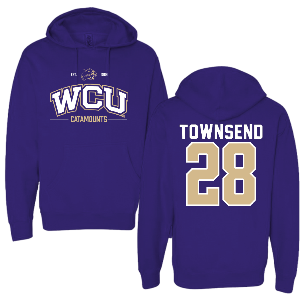 Western Carolina University Football Purple General Hoodie - #28 Markel Townsend