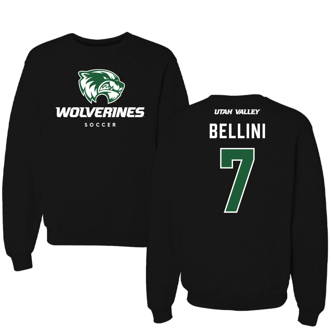 Utah Valley University Soccer Black Mascot Crewneck - #7 Kendi Bellini