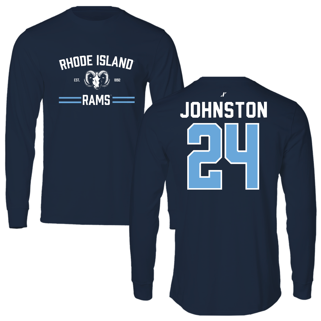 University of Rhode Island Baseball Navy General Performance Long Sleeve - #24 Connor Johnston