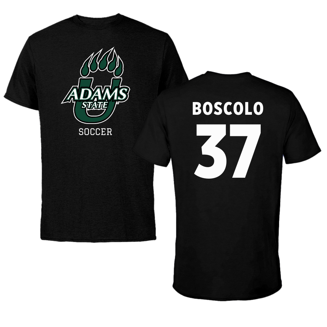 Adams State University Soccer Black State Tee - #37 Francesco Boscolo