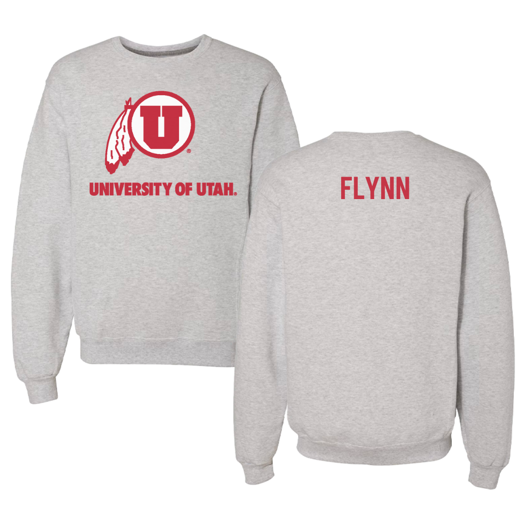 University of Utah Swimming & Diving Gray Crewneck - Kelson Flynn