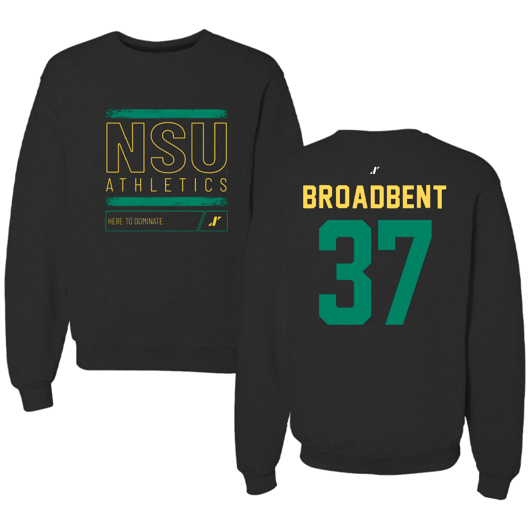 Norfolk State University Football Black Dominate Crewneck - #37 Kaleb Broadbent