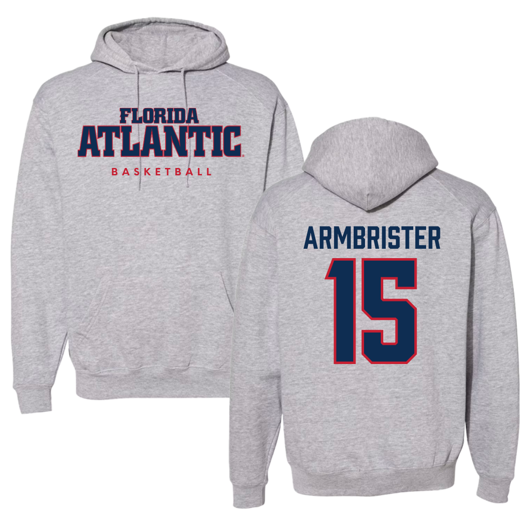 Florida Atlantic University Basketball Gray Hoodie - #15 Kayana Armbrister