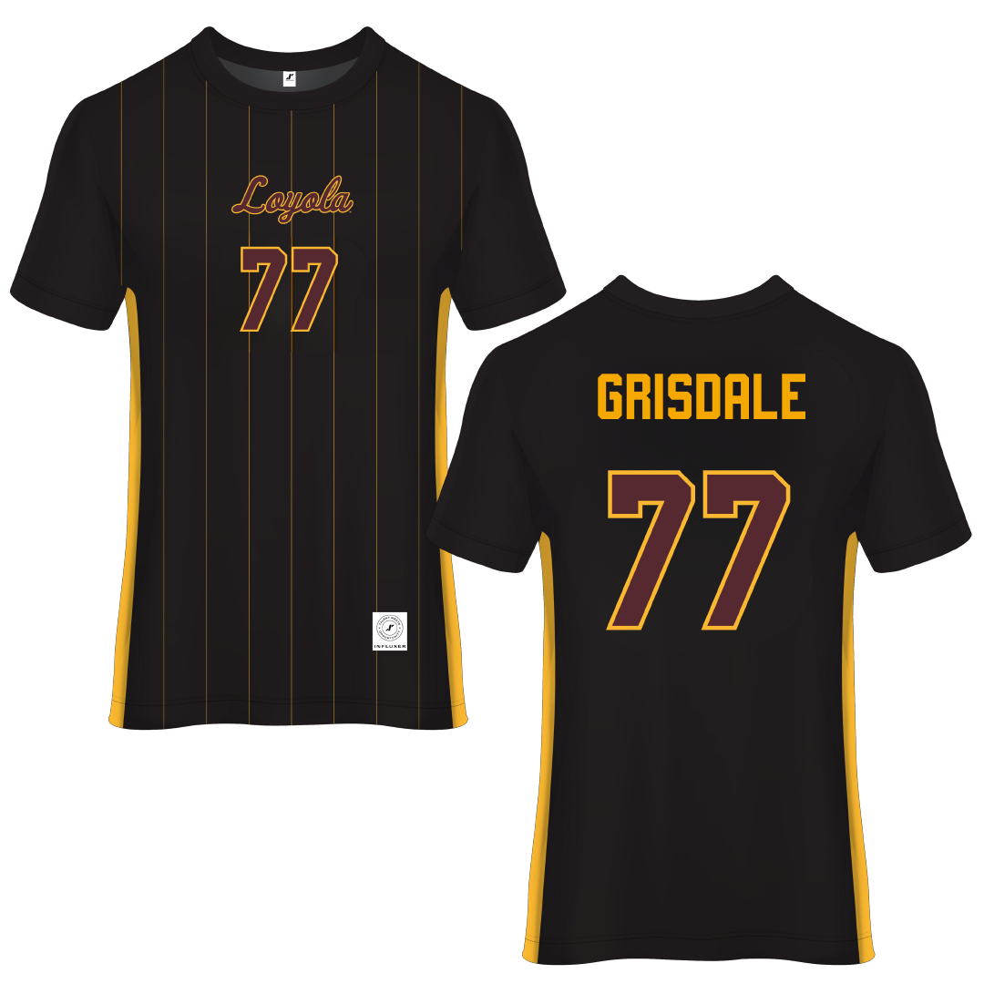 Loyola University-Chicago Black Soccer Jersey - #77 Faith Grisdale
