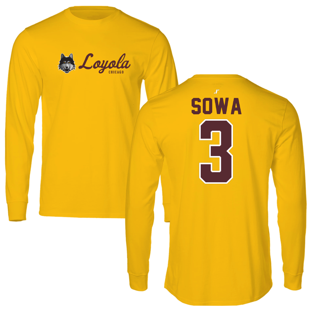 Loyola University-Chicago Volleyball Gold General Performance Long Sleeve - #3 JJ Sowa