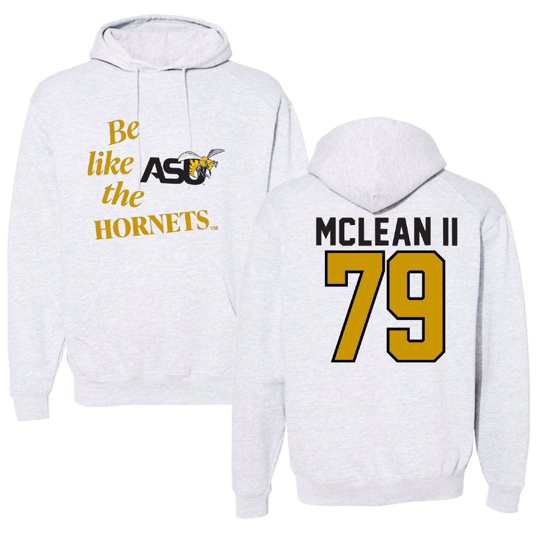 Alabama State University Football Light Gray Be Like Us Hoodie - #79 Phillip McLean II