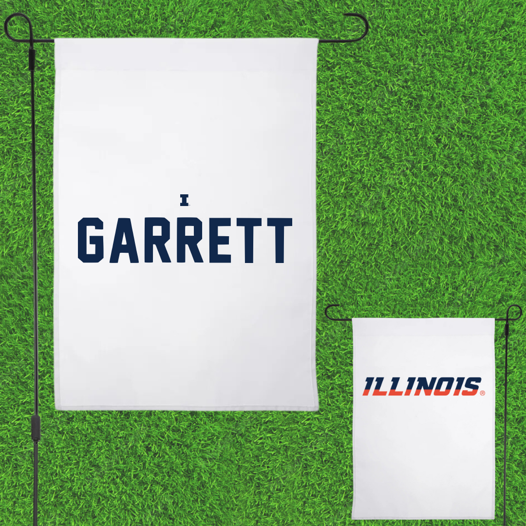University of Illinois TF and XC White Garden Flag - Kam Garrett