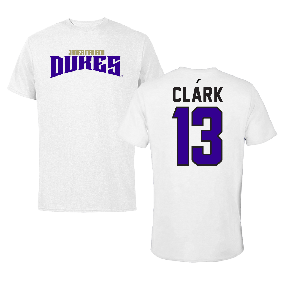 James Madison University Lacrosse White Classic Tee - #13 Maggie Clark