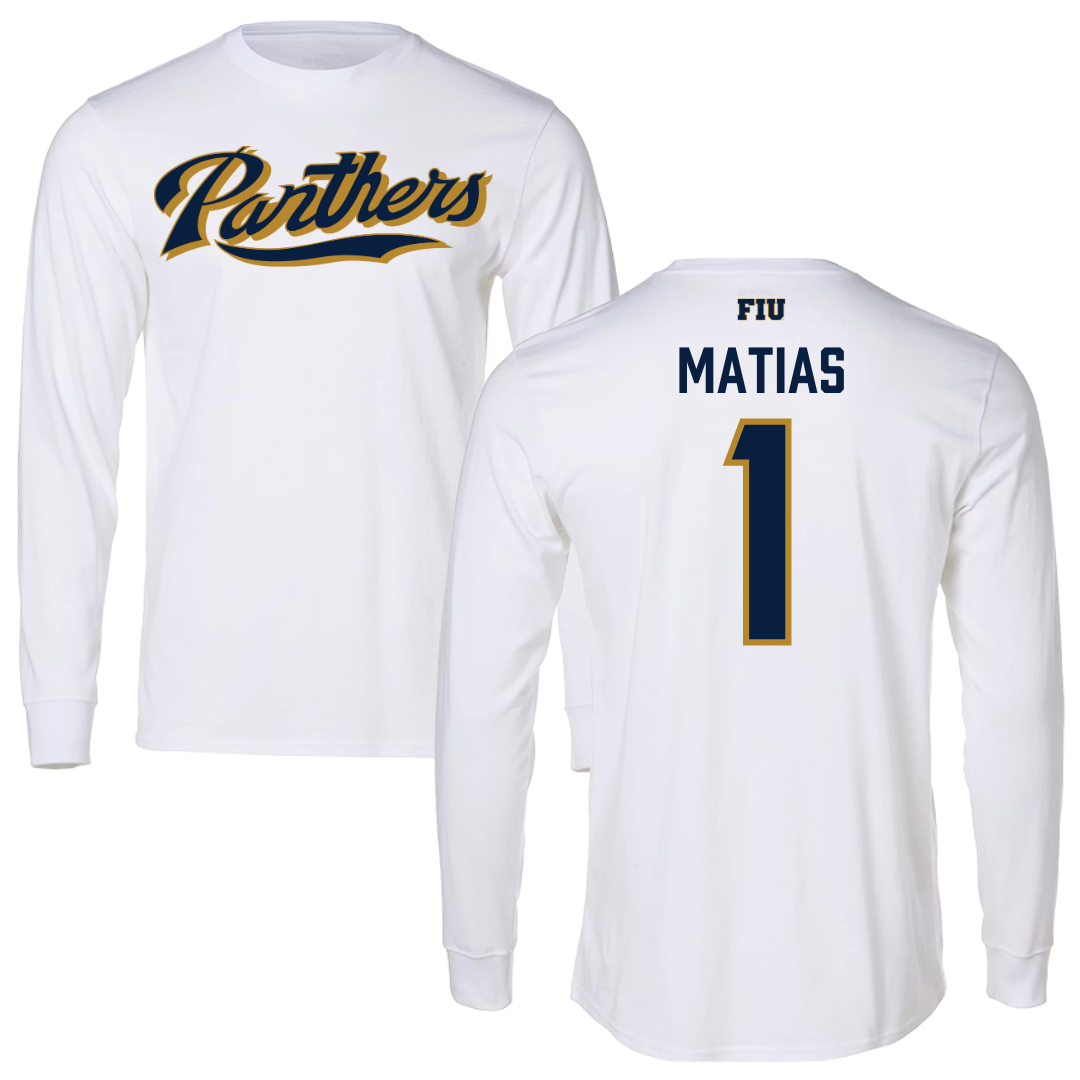Florida International University Volleyball White Panthers Long Sleeve - #1 Emily Matias