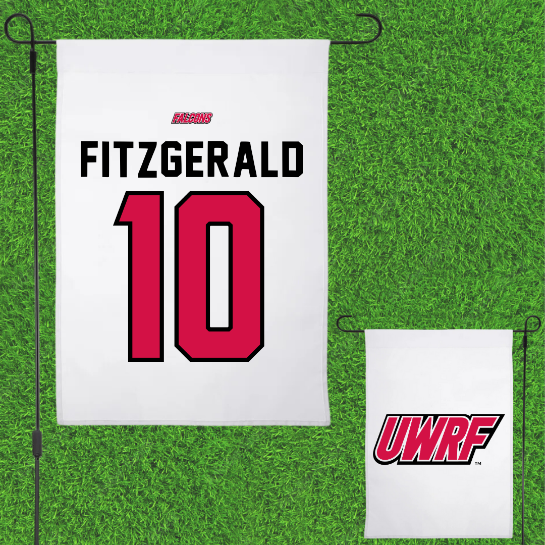 University of Wisconsin-River Falls Football White Garden Flag - #10 Cade Fitzgerald