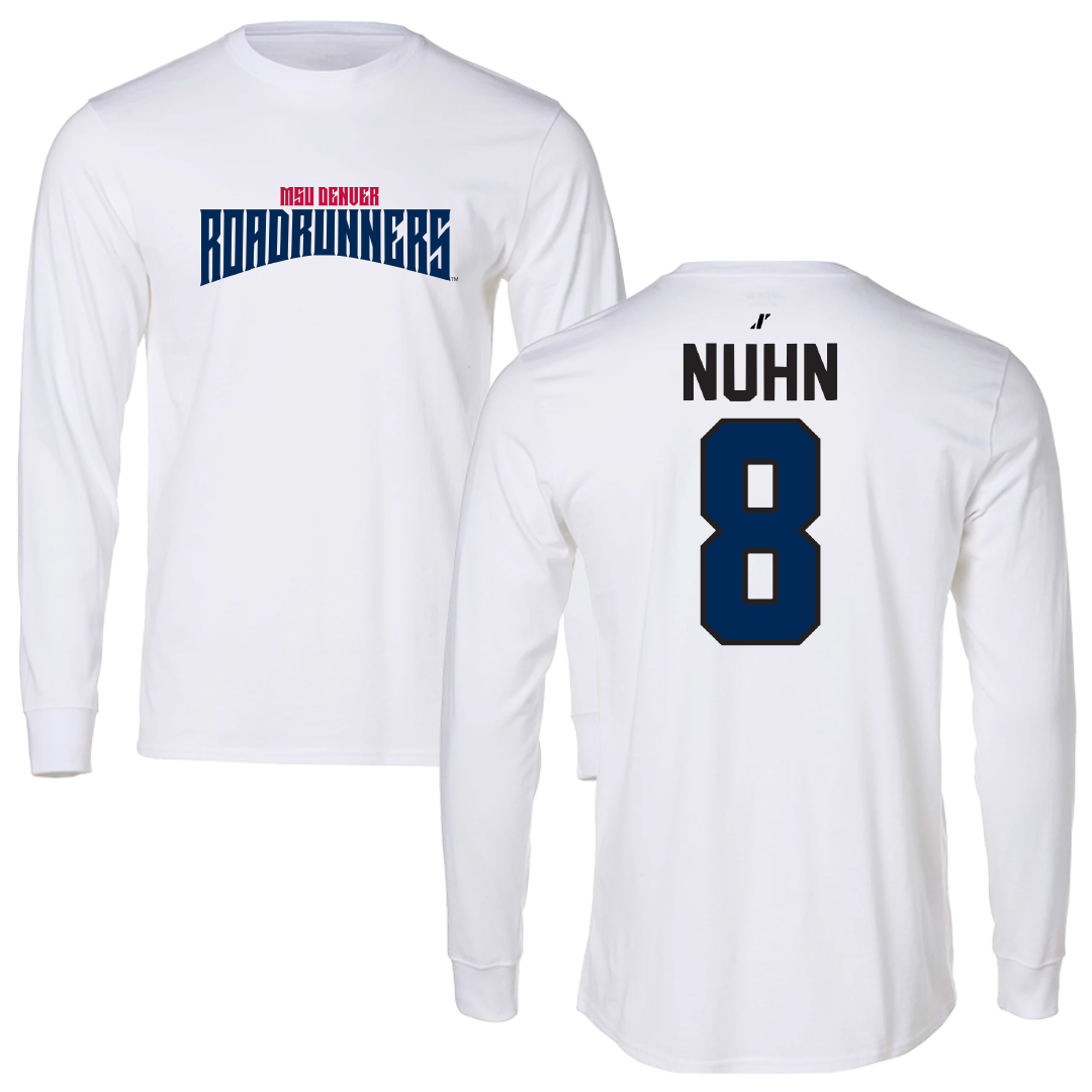 Metropolitan State University of Denver Soccer White Classic Performance Long Sleeve - #8 Kailani Nuhn