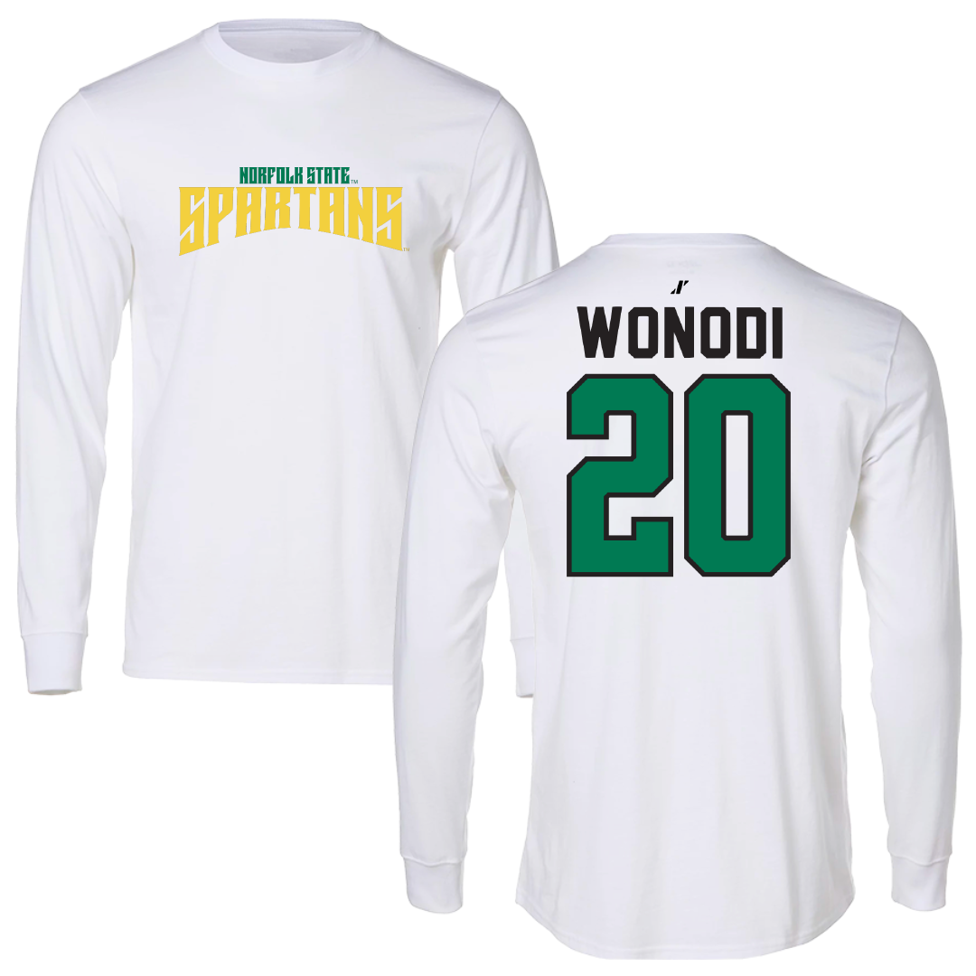 Norfolk State University Football White Classic Long Sleeve - #20 Jason Wonodi