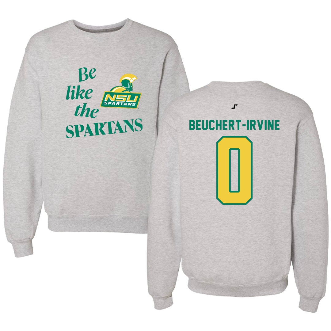 Norfolk State University Football Light Gray Be Like Us Crewneck - #0 Sage Beuchert-Irvine