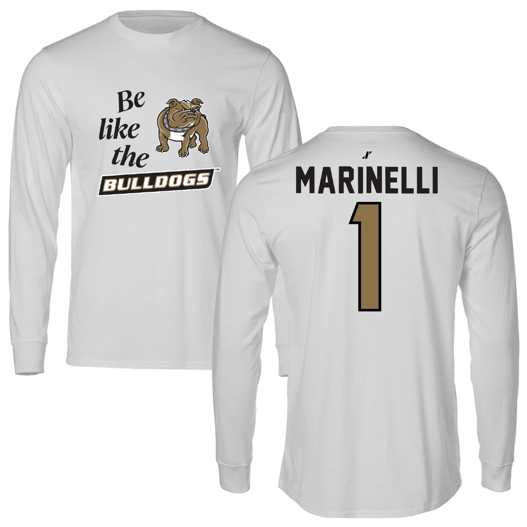 Bryant University Soccer Light Gray Be Like Us Performance Long Sleeve - #1 Luca Marinelli