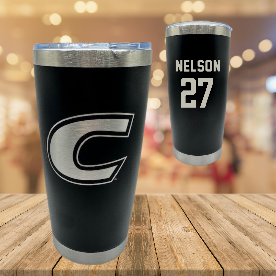 Centre College Soccer Black Stainless Steel Tumbler - #27 Taylor Nelson