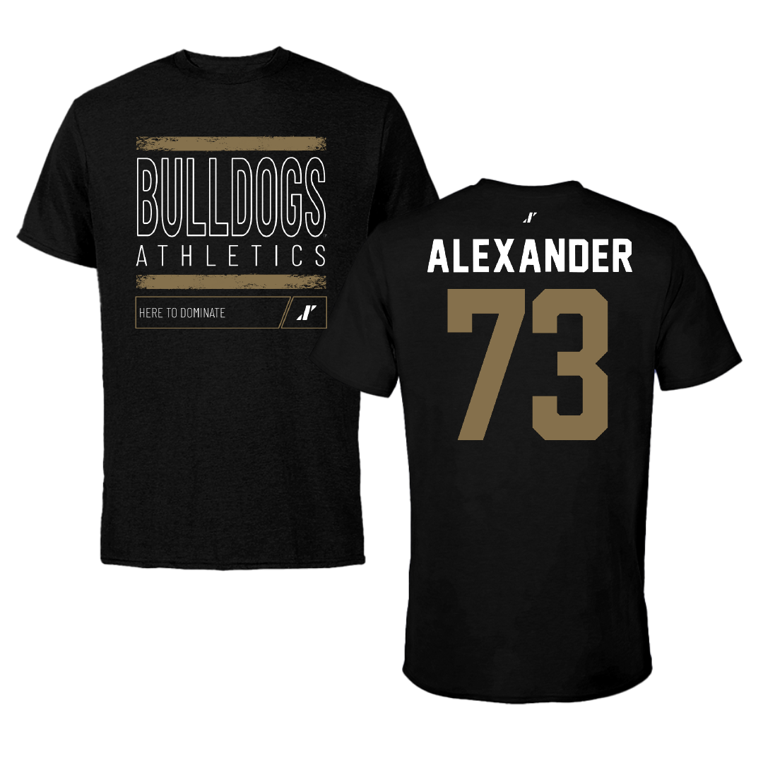 Bryant University Lacrosse Black Dominate Tee - #73 Teagan Alexander