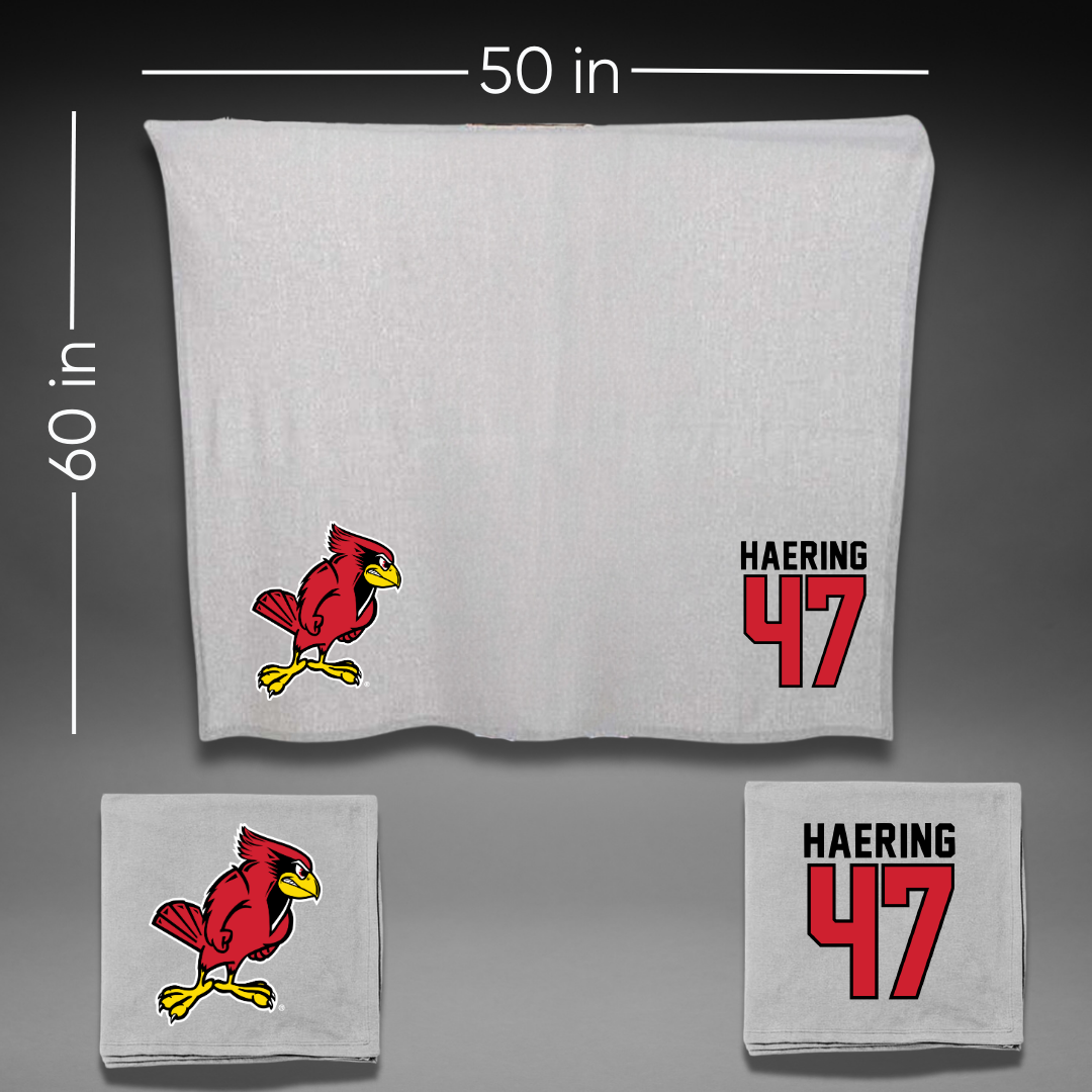 Illinois State University Football Gray Blanket - #47 Mark Haering
