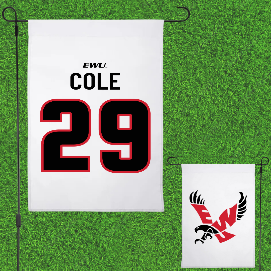 Eastern Washington University Soccer White Garden Flag - #29 Elisabeth Cole