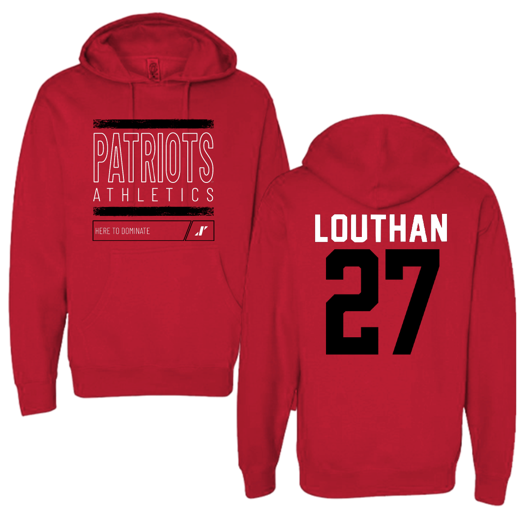 Dallas Baptist University Soccer Red Dominate Hoodie - #27 Anne Louthan