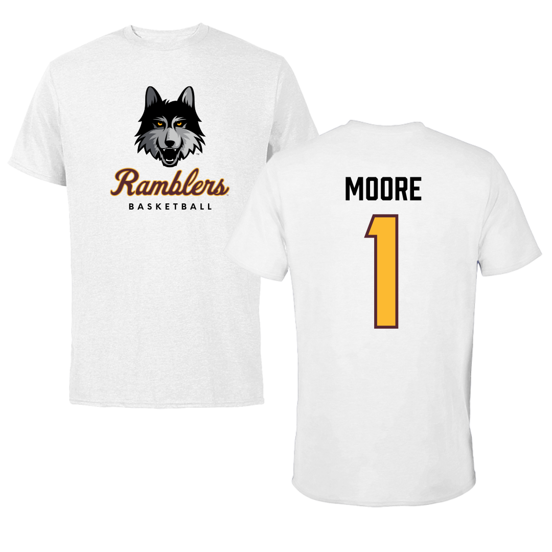 Loyola University-Chicago Basketball White Ramblers Tee - #1 Aaliyah Moore