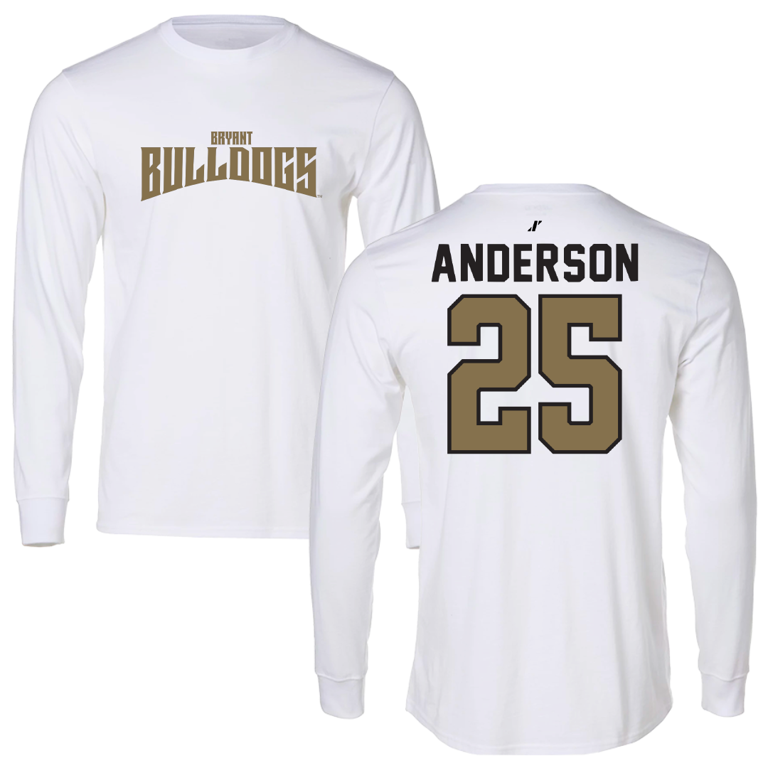 Bryant University Football White Classic Long Sleeve - #25 Devon Anderson