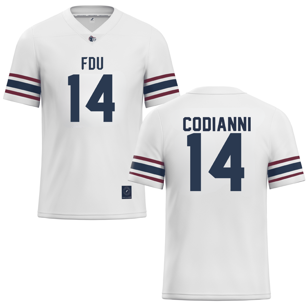 Fairleigh Dickinson University-Metropolitan Campus White Lacrosse Jersey - #14 Nora Codianni