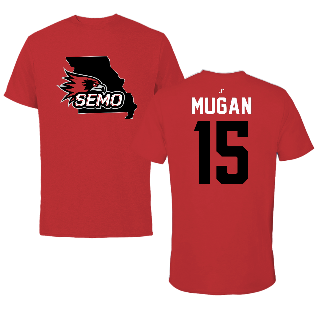 Southeast Missouri State University Baseball Red State Tee - #15 Michael Mugan