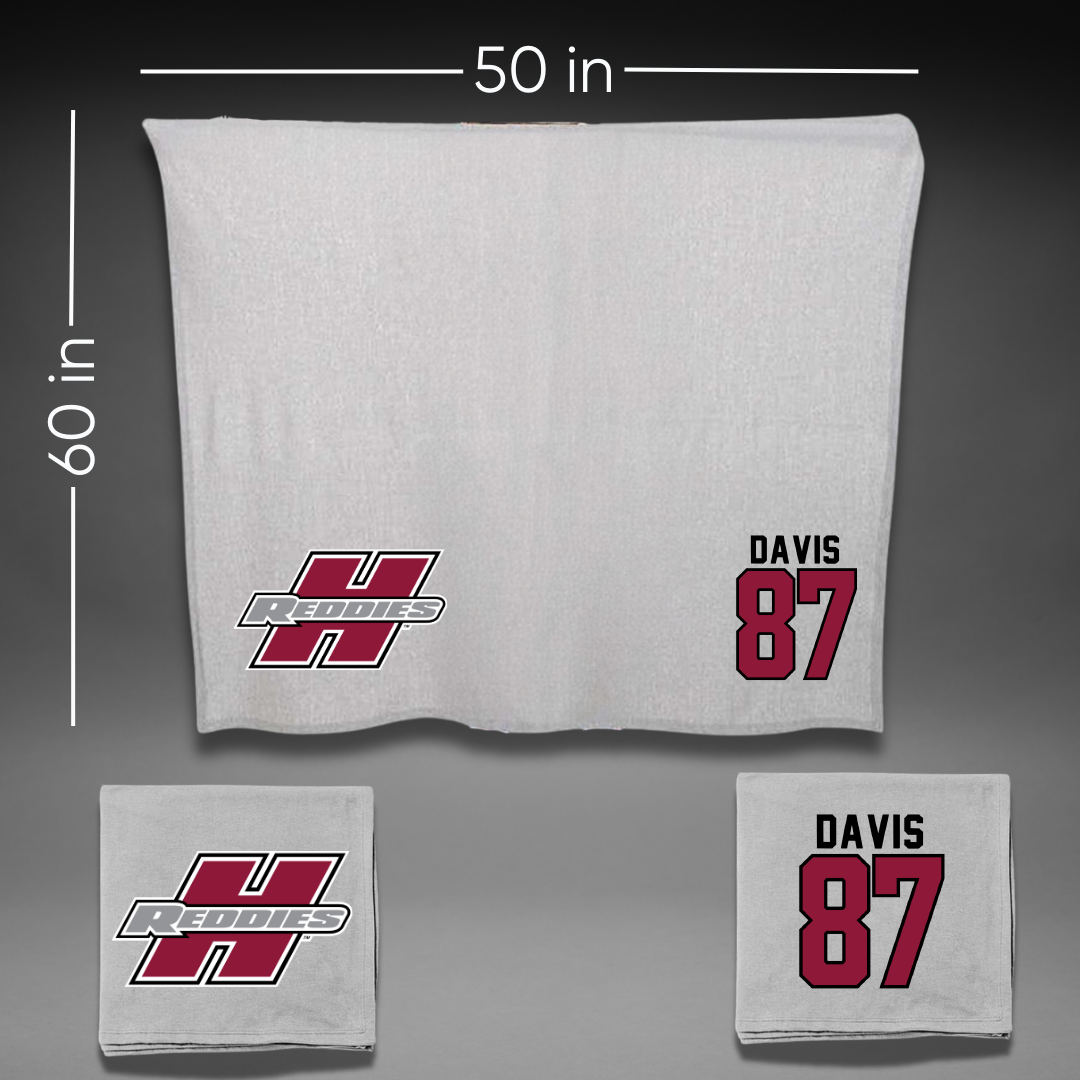 Henderson State University Football Gray Blanket - #87 Cayden Davis