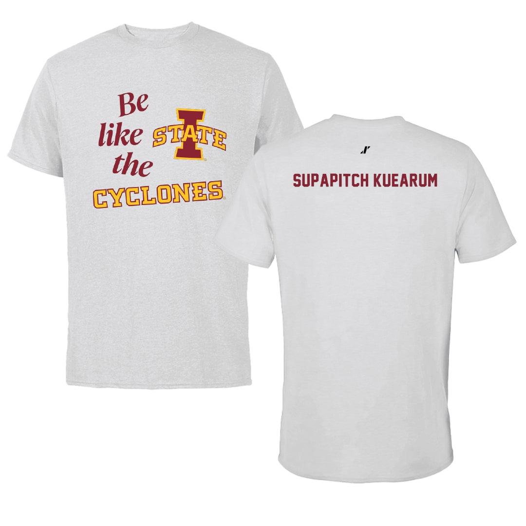 Iowa State University Tennis Light Gray Be Like Us Performance Tee - Anna Supapitch Kuearum