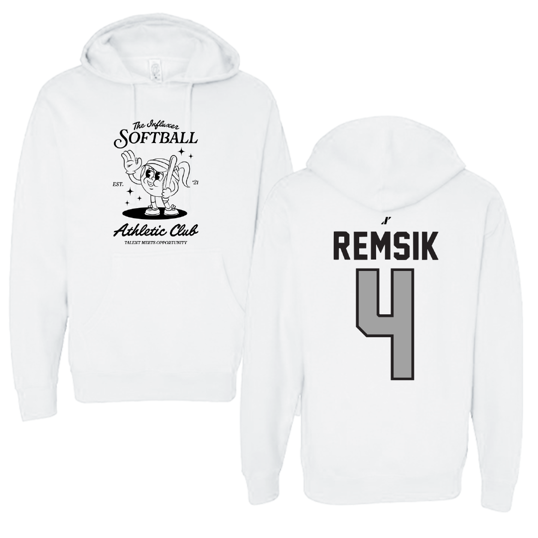 Softball White Influxer Athletic Club Hoodie - #4 Sophia Remsik