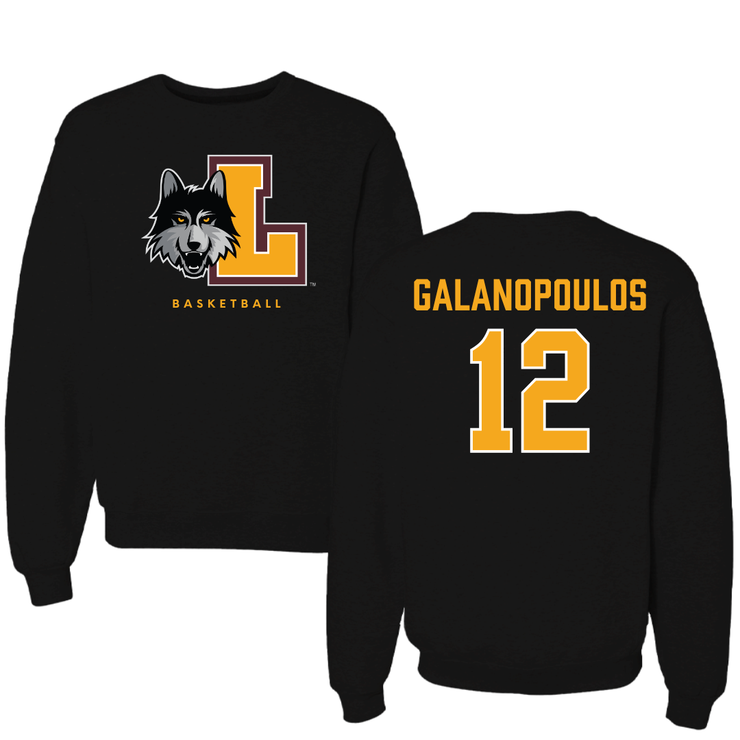 Loyola University-Chicago Basketball Black Mascot Crewneck - #12 Sam Galanopoulos