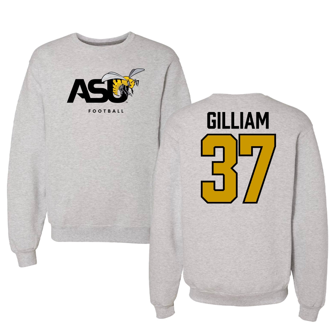 Alabama State University Football Light Gray Crewneck - #37 Brandon Gilliam