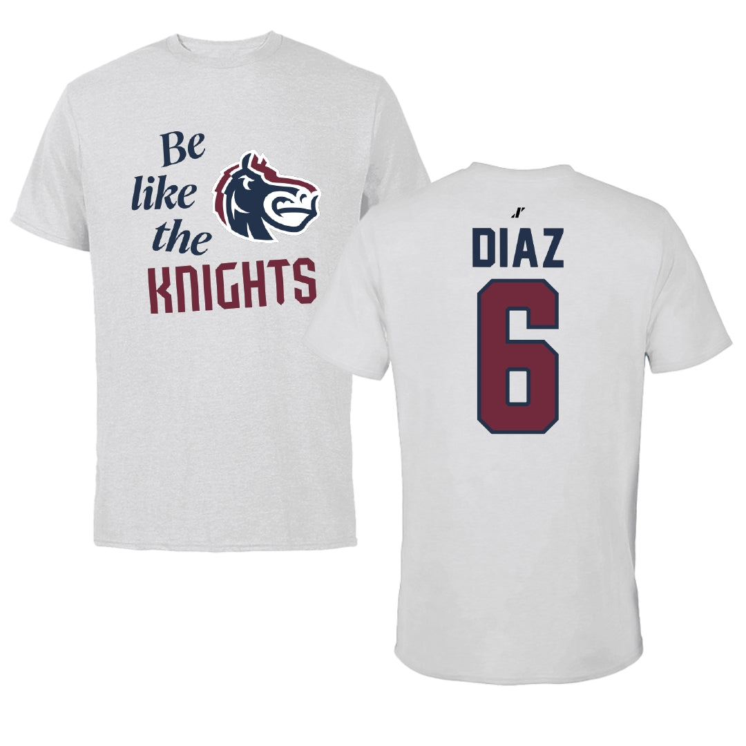Fairleigh Dickinson University-Metropolitan Campus Volleyball Light Gray Be Like Us Performance Tee - #6 Diego Diaz