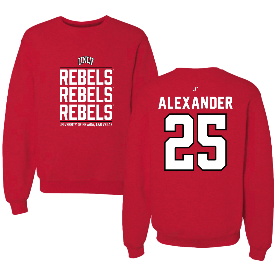 University of Nevada-Las Vegas Basketball Red General Crewneck - #25 Aaliyah Alexander