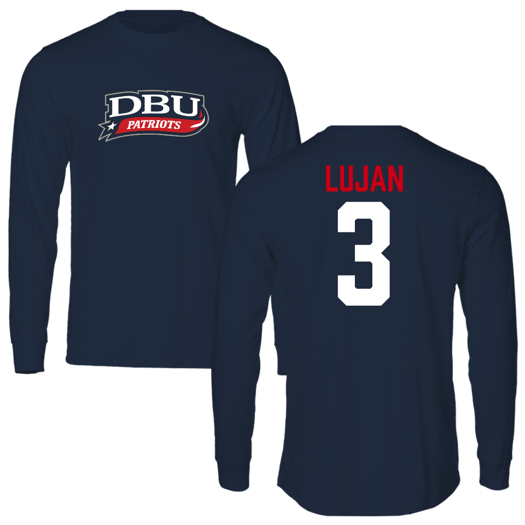 Dallas Baptist University Basketball Navy Performance Long Sleeve - #3 Ricky Lujan