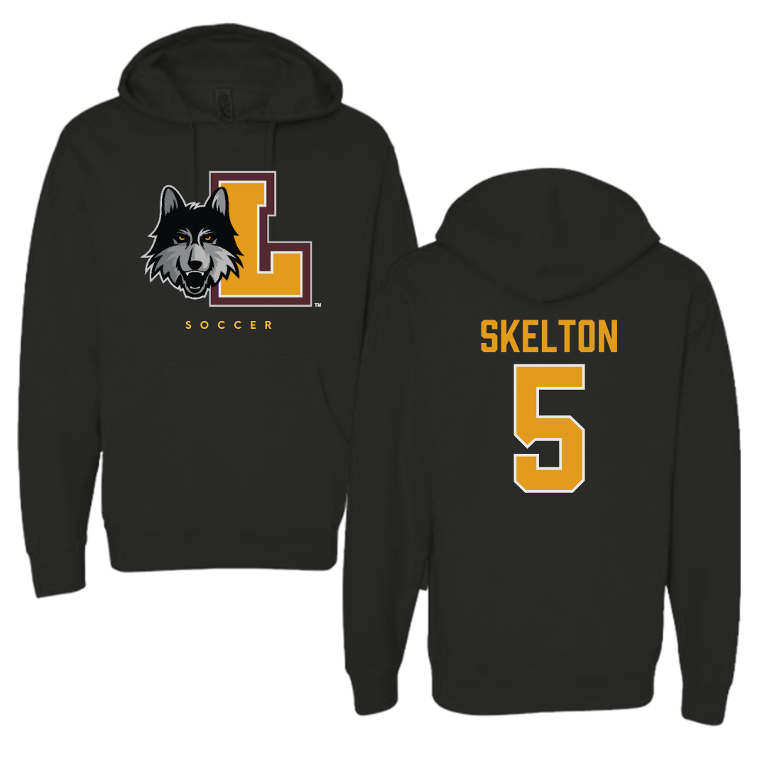 Loyola University-Chicago Soccer Black Hoodie - #5 Ella Skelton