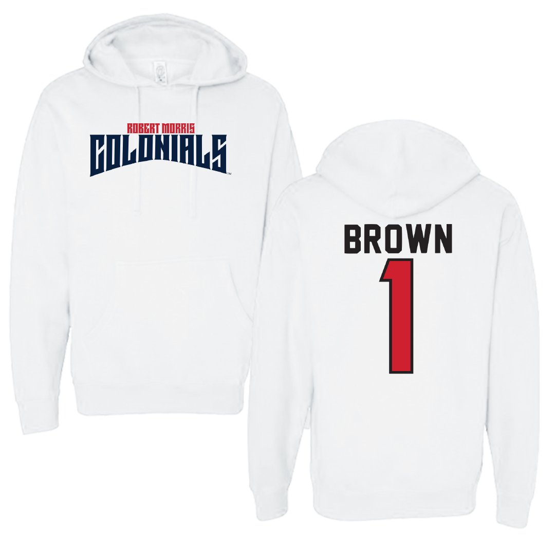Robert Morris University Volleyball White Classic Hoodie - #1 Kaitlyn Brown