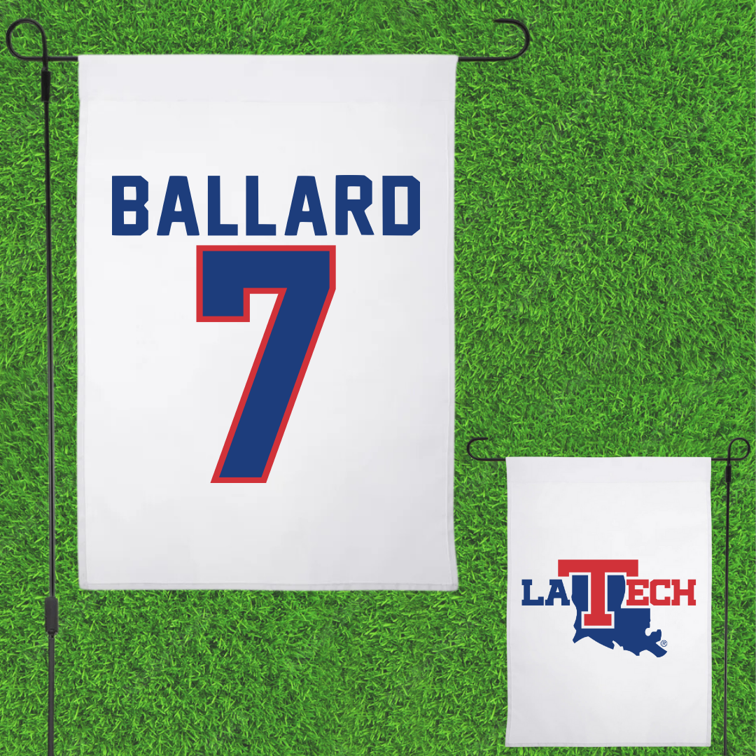 Louisiana Tech University Baseball White Garden Flag - #7 Mike Ballard