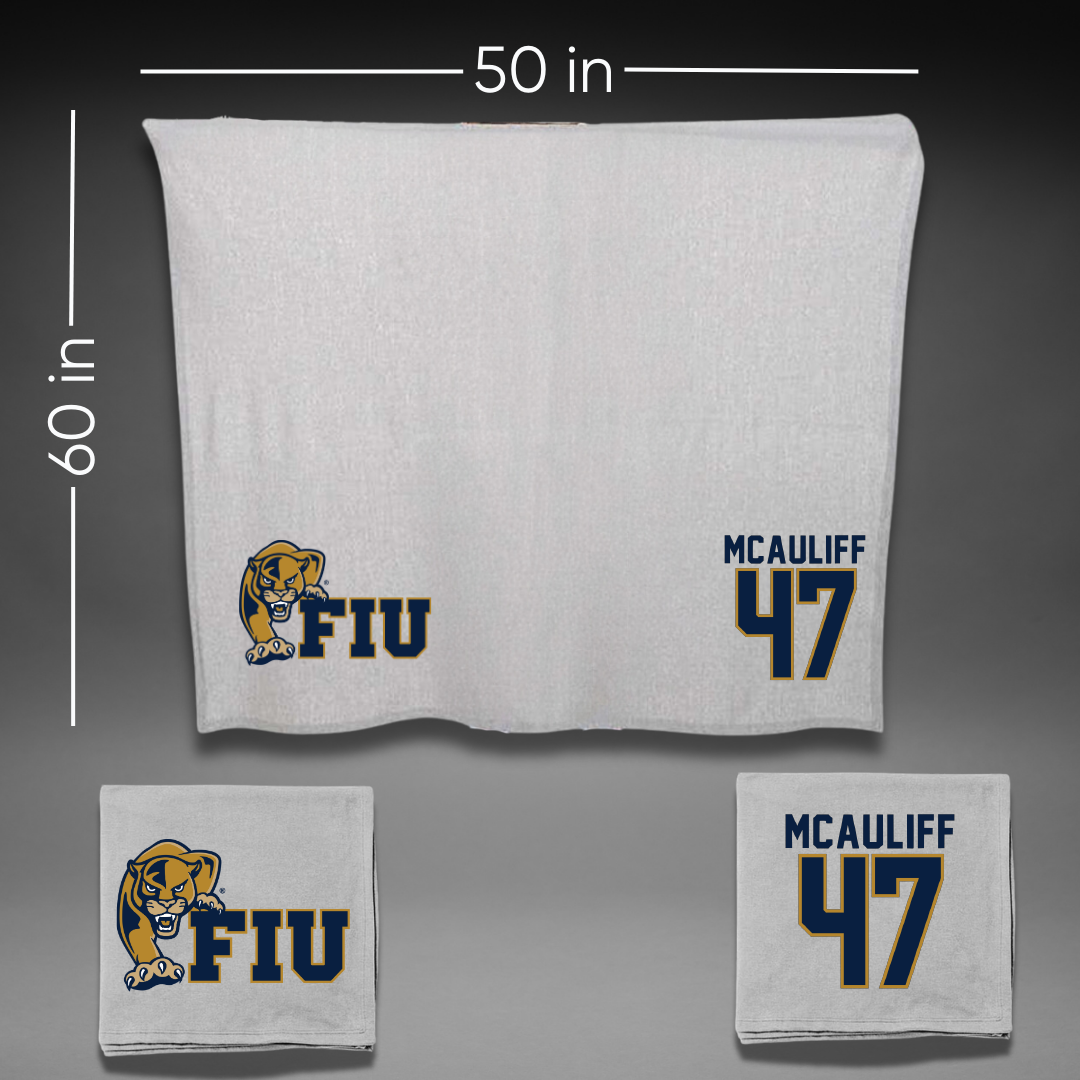 Florida International University Baseball Gray Blanket - #47 Daniel McAuliff