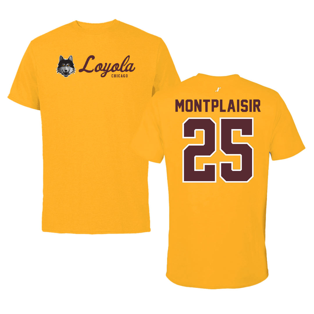 Loyola University-Chicago Volleyball Gold General Performance Tee - #25 Benjamin Montplaisir