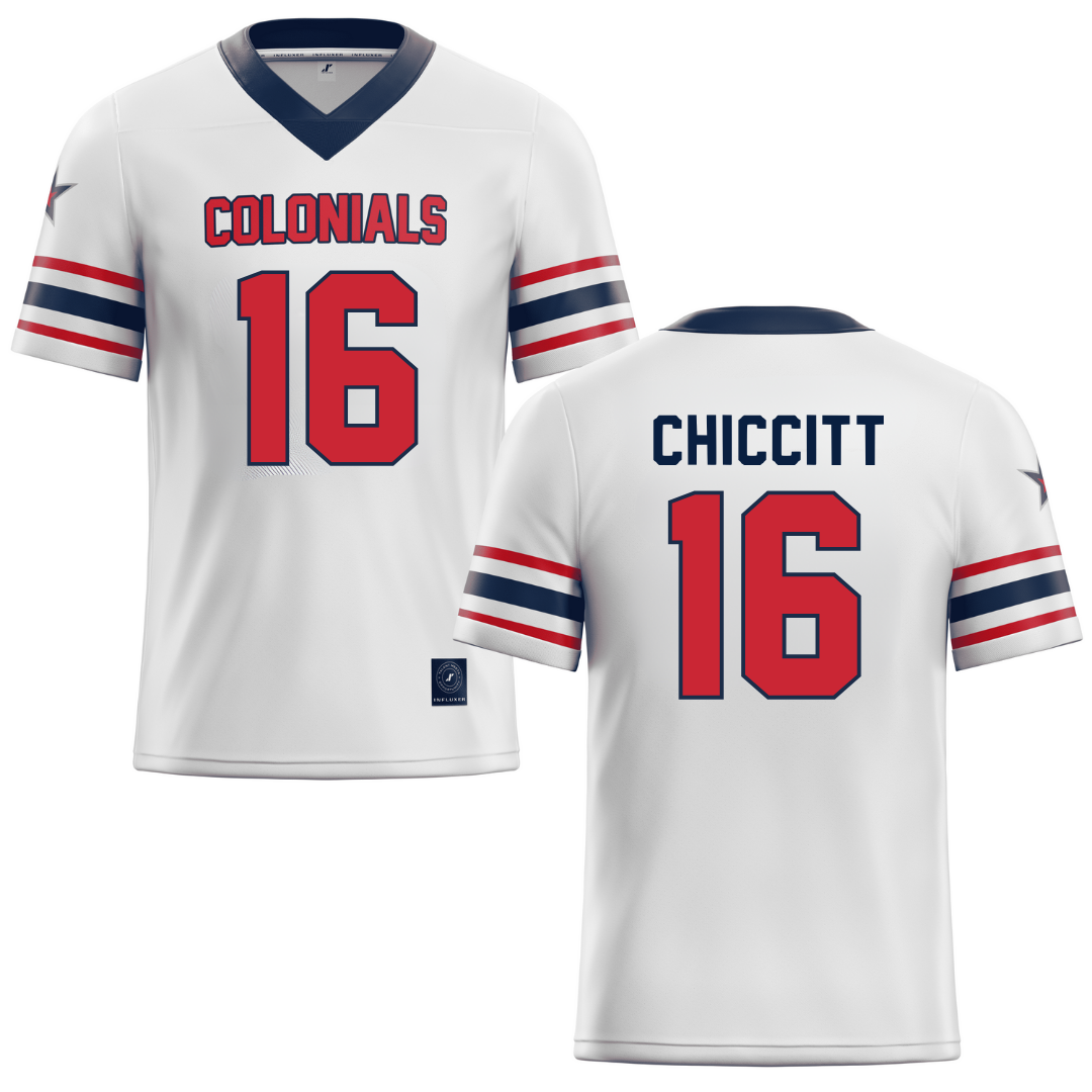 Robert Morris University White Football Jersey - #16 Anthony Chiccitt