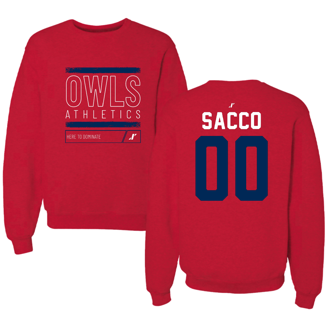 Florida Atlantic University Softball Red Dominate Crewneck - #00 Gabby Sacco