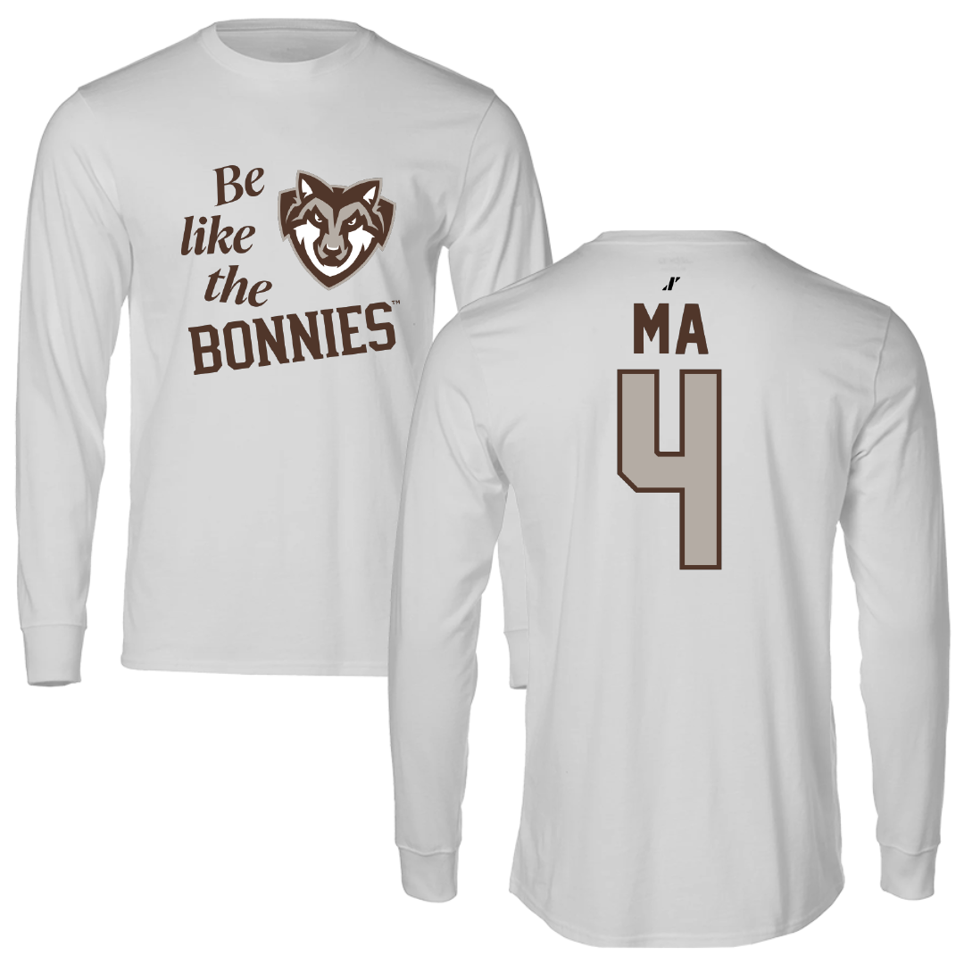 St. Bonaventure University Soccer Light Gray Be Like Us Performance Long Sleeve - #4 Lilly Ma