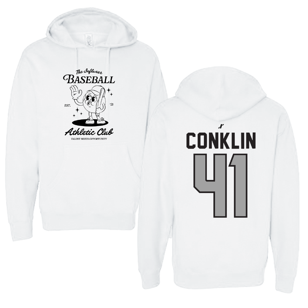 Baseball White Influxer Athletic Club Hoodie - #41 MacCallan Conklin